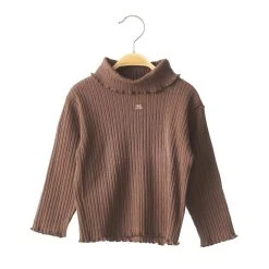 Lili Gaufrette Cols Roules Fille Couleur Marron