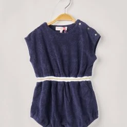 Lili Gaufrette Combi Shorts Fille Couleur Bleu