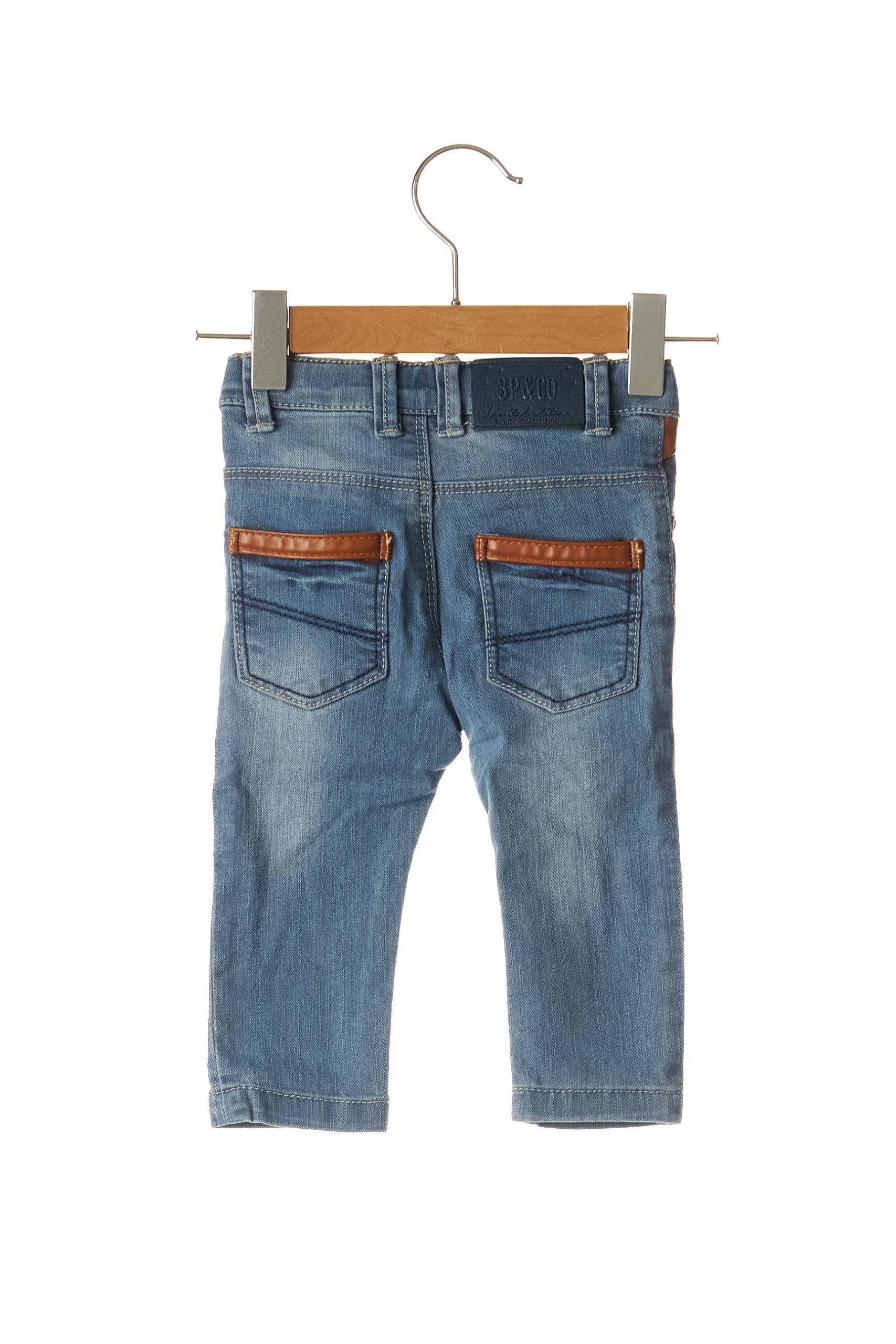 3 Pommes Jeans Coupe Slim Enfant Couleur Bleu – Image 2