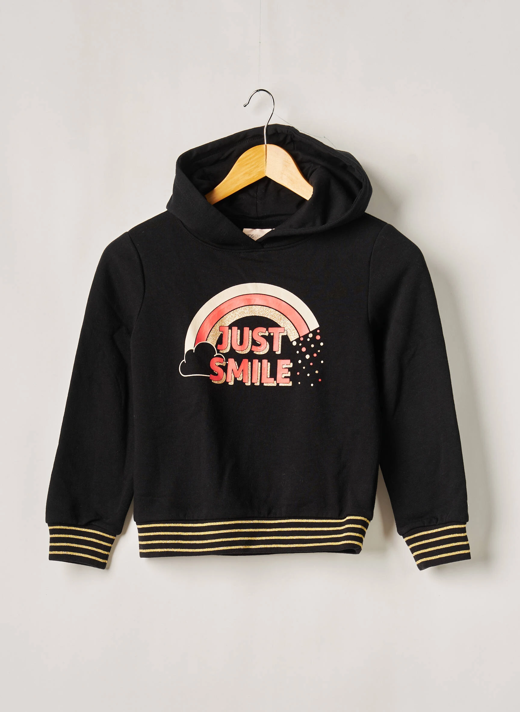 Only Sweat Capuche Fille Couleur Noir