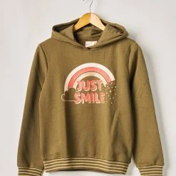 Only Sweat Capuche Fille Couleur Vert